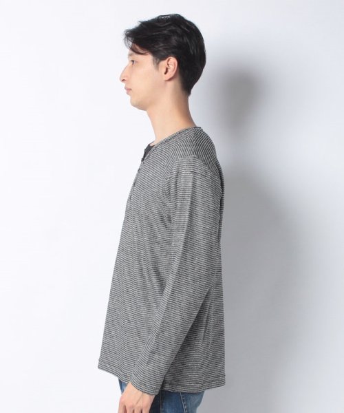 MARUKAWA(大きいサイズのマルカワ)/大きいサイズ ブークレ Ｖヘンリーネック 長袖Tシャツ/img01