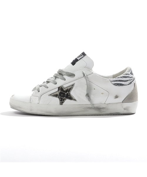 GOLDEN GOOSE(ゴールデングース)/G35WS590 P34 レザー ローカット スニーカー ヴィンテージ WHITE－GLITTER/ANIMALIER レディース/img02