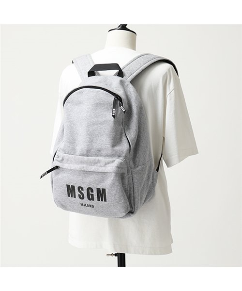 MSGM(MSGM)/2440 2540 MZ02 030 スウェット バックパック リュック バッグ デイパック ロゴプリント グレー /img01