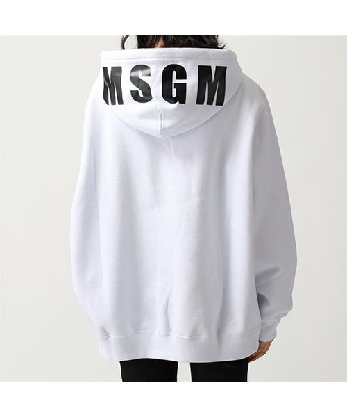 MSGM(MSGM)/2741 MDM68 オーバーサイズ 長袖 プルオーバー パーカー スウェット トレーナー 裏起毛 01 レディース/img04