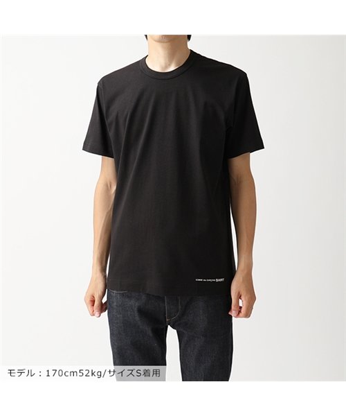 COMME des GARCONS(コムデギャルソン)/W27111 クルーネック 半袖 Tシャツ ワンポイントロゴ カットソー BLACK メンズ/img01