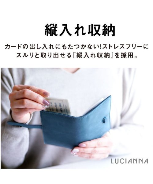 exrevo(エクレボ)/名刺入れ 牛革 レディース カードケース 縦型 コンパクト メンズ 40枚 大容量 クリア じゃばら シンプル 革 レザー ポイントカード カードホルダー カー/img04