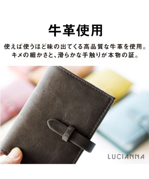 exrevo(エクレボ)/名刺入れ 牛革 レディース カードケース 縦型 コンパクト メンズ 40枚 大容量 クリア じゃばら シンプル 革 レザー ポイントカード カードホルダー カー/img09