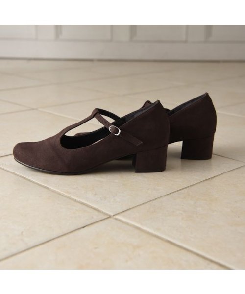 セール ラクチンきれいシューズ Tストラップパンプス 4cmヒール ヴェリココ Velikoko Magaseek