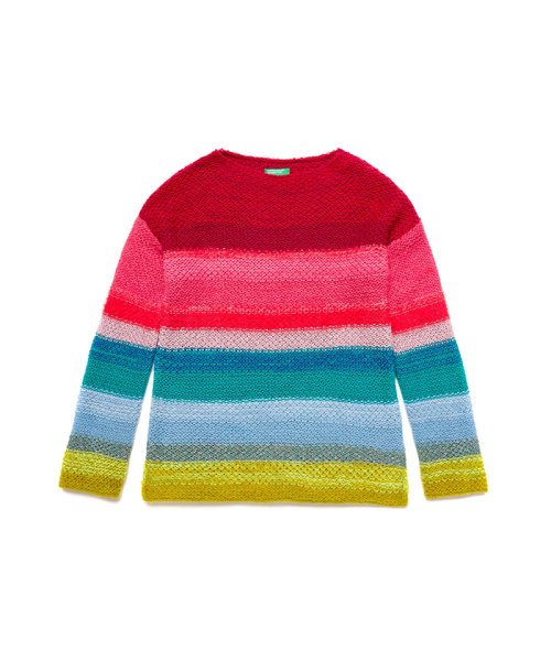 セール 裏編みカラフルボーダーニット セーター ユナイテッド カラーズ オブ ベネトン ガールズ Benetton United Colors Of Benetton Girls Magaseek