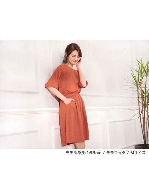 セール とろみワンピース レディース 春 夏 膝丈ワンピース とろみ ワンピース 半袖 膝丈 ミディアム 大人 上品 おしゃれ かわいい 大きいサイズ プチプラ ナチュ ドゥーベル Doux Belle Magaseek