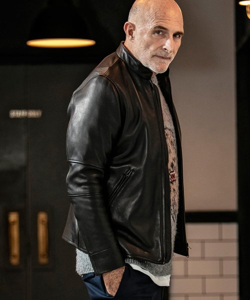 Leon掲載 ストレッチレザーシングルライダースジャケット メンズファッション 阪急百貨店公式通販 阪急 Men S Online Store