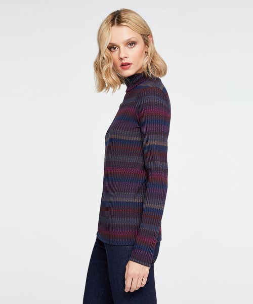 セール リブボーダータートルネックトップス カットソー シスレー レディス Sisley Magaseek セール リブボーダータートルネックトップス カットソー シスレー レディス Sisley Magaseek