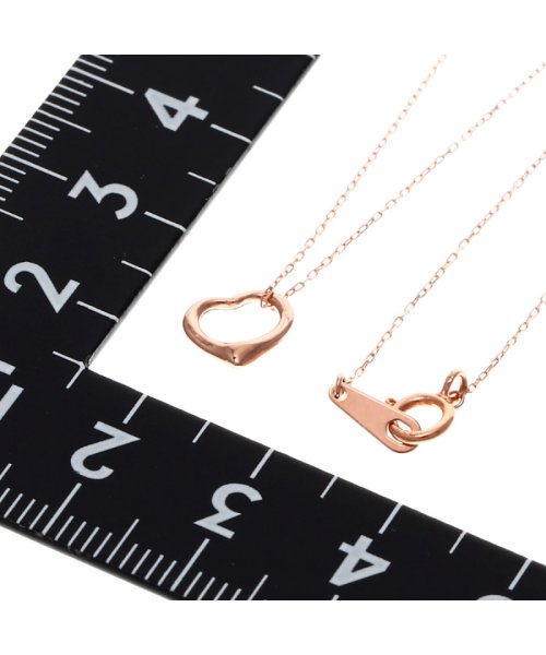 JEWELRY SELECTION(ジュエリーセレクション)/胸元に煌めくフェミニンハート！贅沢なK10ゴールド オープンハートMINI ネックレス 選べる3カラー 【K10PG ピンクゴールド】/img03