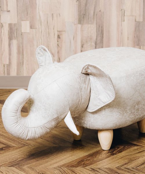 En Fance(アンファンス)/アニマルモチーフのスツール Elephant エレファント ベージュ/img01