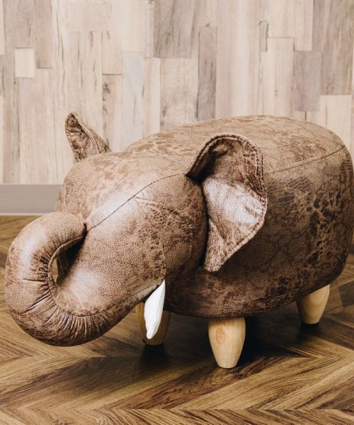 En Fance(アンファンス)/アニマルモチーフのスツール Elephant エレファント ブラウン/img01