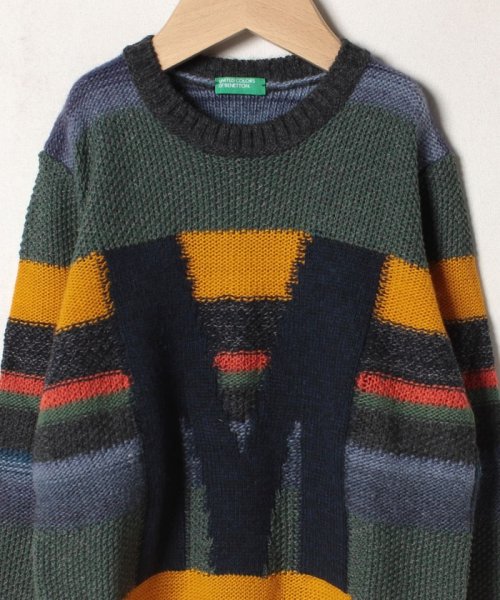 BENETTON (UNITED COLORS OF BENETTON BOYS)(ユナイテッド　カラーズ　オブ　ベネトン　ボーイズ)/編み地変化ボーダーニット・セーター/img04