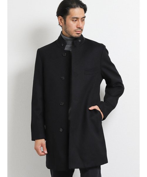 レノマ オム/renoma HOMME　カシミアアンゴラ変形チェスターコート 黒 オム/renoma