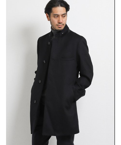 レノマ オム/renoma HOMME　カシミアアンゴラ変形チェスターコート 黒 オム/renoma