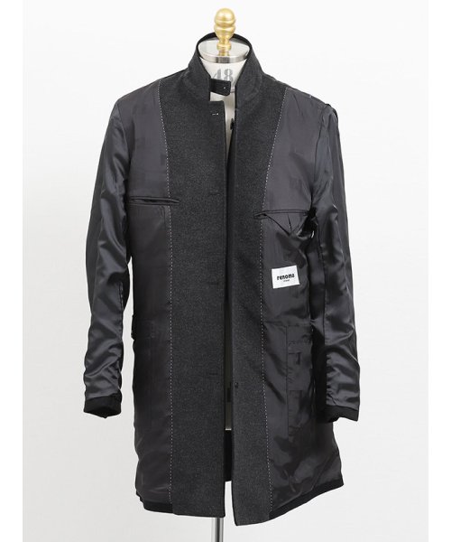 レノマ オム/renoma HOMME　カシミアアンゴラ変形チェスターコート 黒 オム/renoma
