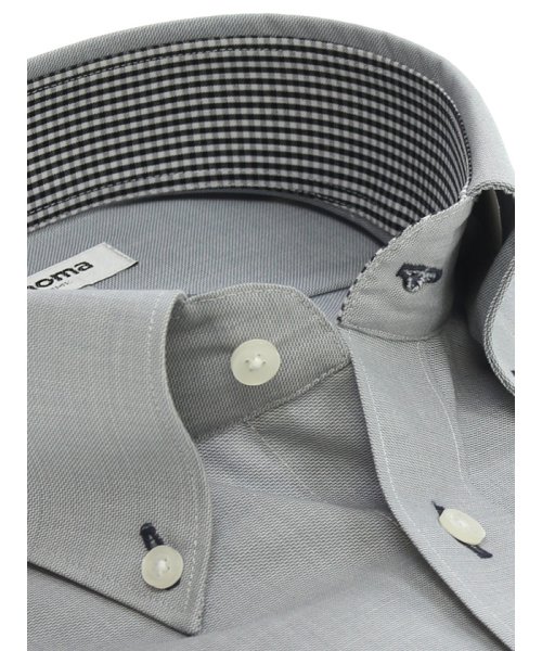 TAKA-Q(タカキュー)/形態安定吸水速乾スリムフィット ボタンダウン長袖ビジネスドレスシャツワイシャツ/img01