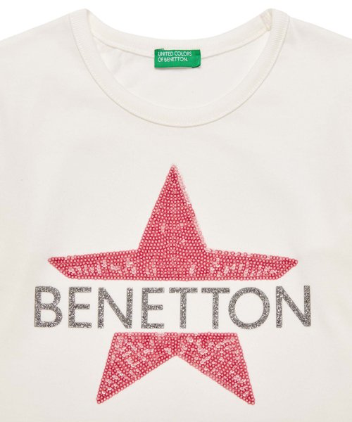 BENETTON (UNITED COLORS OF BENETTON GIRLS)(ユナイテッド　カラーズ　オブ　ベネトン　ガールズ)/オーガニックコットンピーチスキンロゴTシャツ・カットソー/img01