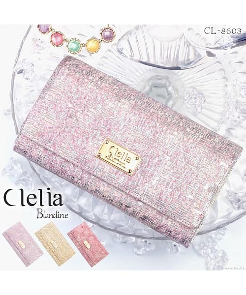 Clelia(クレリア)/Clelia クレリア 長財布 財布 レディース レディース長財布 フラップ 宝石 ジュエリー 大容量 箔押し L字ファスナー 羊革 本革 CL－8603/img01