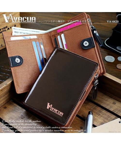 VACUA(ヴァキュア)/財布 二つ折り メンズ 二つ折り財布 本革 牛革 L字ファスナー 大容量 VACUA/img01