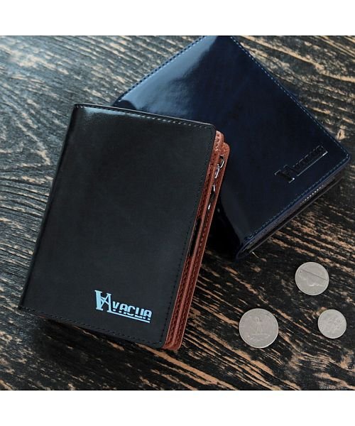 財布 二つ折り メンズ 二つ折り財布 本革 牛革 L字ファスナー 大容量 Vacua ヴァキュア Vacua Magaseek