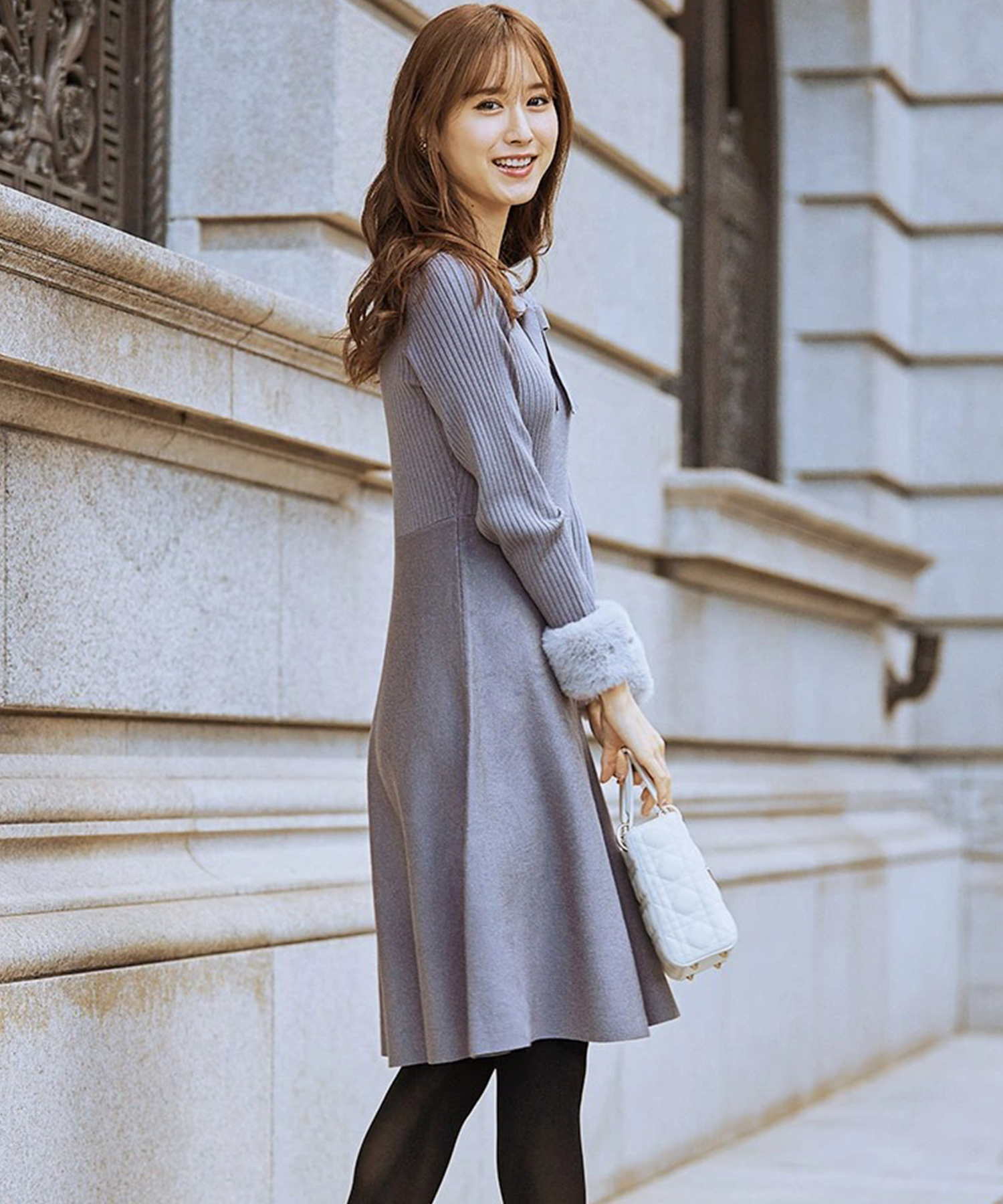 バーゲン 新品未開封 トッコ 2wayリボンチェック柄ニットワンピース 秋冬デートお洒落 セール品 Villa Saintantoine Com