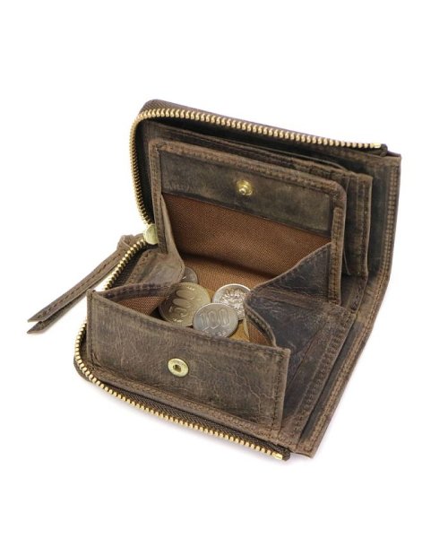 スロウ SLOW 二つ折り財布 kudu クーズー L zip short wallet 本革 333S82I クーズー