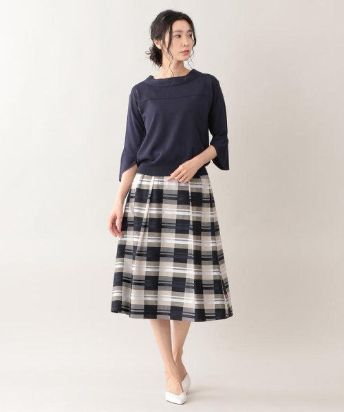 TRANS WORK(L)(トランスワーク Lサイズ)/【L】【ITALY FABRIC】【ウォッシャブル】カラーファンシーブロックチェックスカート/img03