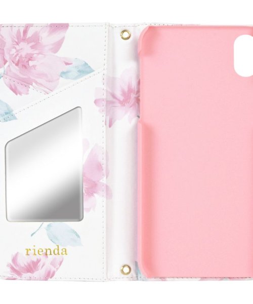 rienda(リエンダ)/iphoneケース リエンダ rienda 全面 Lace Flower ホワイト 手帳ケース iPhoneXR iphonexr/img04