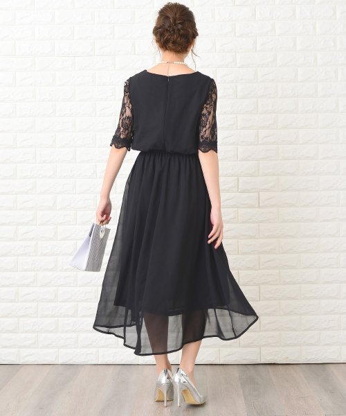 セール 10 Off 花柄袖レースフィッシュテールフォーマルワンピースドレス レースレディース Lace Ladies Magaseek