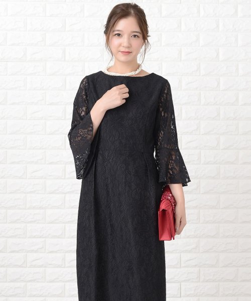 Lace Ladies(レースレディース)/花柄総レースミモレ丈シンプルパーティドレス・ワンピース/img07