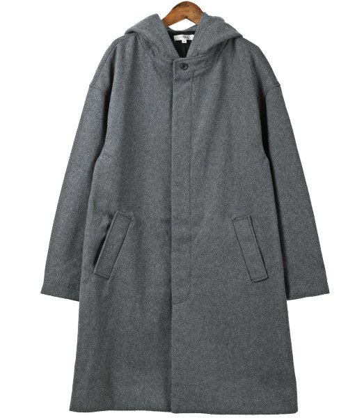 ウールフーデッドコート ロングコート メンズ コート ウール メルトン Bitter ビター系 冬 ラグスタイル Luxstyle Magaseek