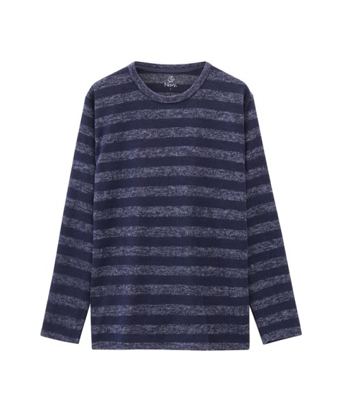 MAC HOUSE(men)(マックハウス（メンズ）)/Navy ネイビー ヘリンボーンボーダ－Tシャツ MH/03651FW/img08