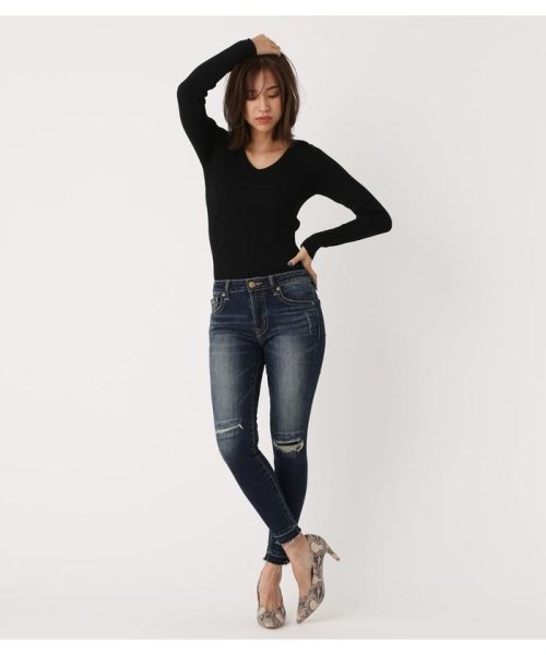 AZUL by moussy(アズールバイマウジー)/REPAIR DENIM SKINNY/img18