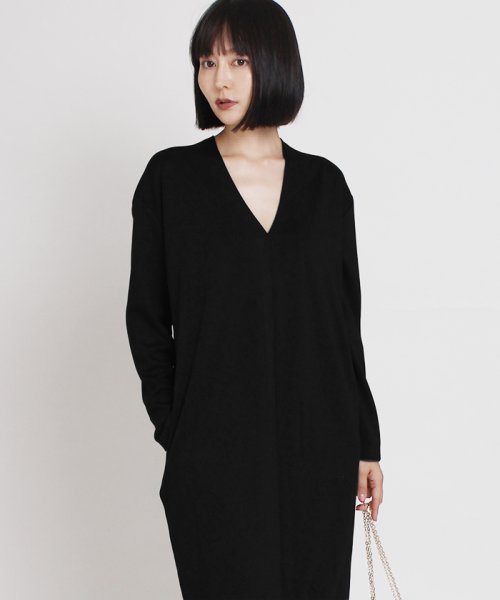 セール Vネックコクーンロングワンピース マーサ Martha Magaseek