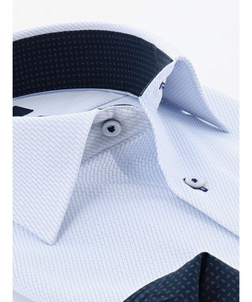 TAKA-Q(タカキュー)/ノーアイロン高機能 レギュラーフィットワイドカラー長袖ニットビジネスドレスシャツワイシャツ/img01