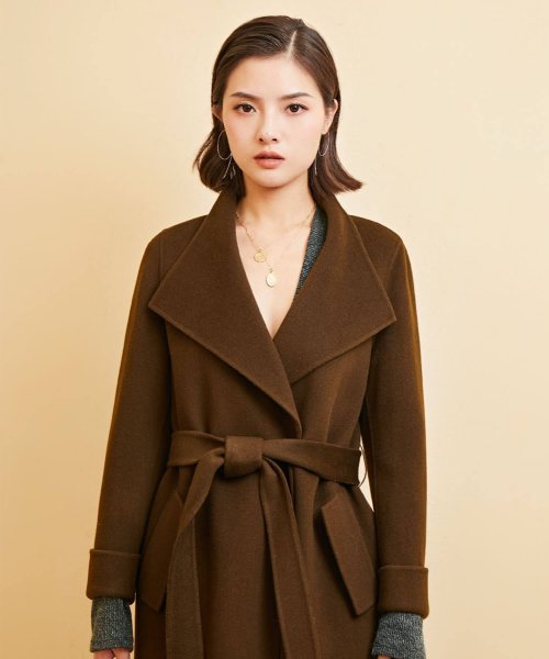 ウエストマークウールコート レディース コート ウール あたたか 通勤 職場 デート 大人女性 綺麗系 冬新作 Aimoha アイモハ Aimoha Magaseek