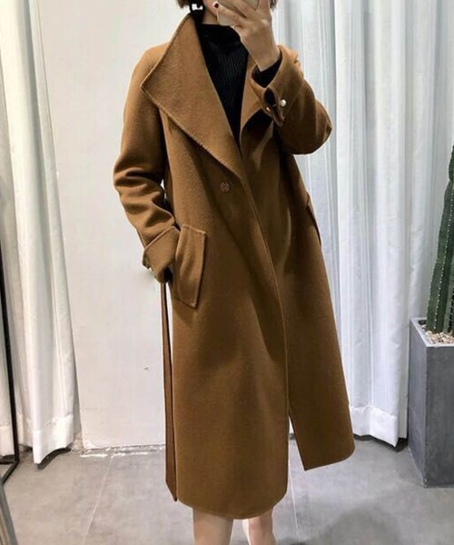 ウエストマークウールコート レディース コート ウール あたたか 通勤 職場 デート 大人女性 綺麗系 冬新作 Aimoha アイモハ Aimoha Magaseek