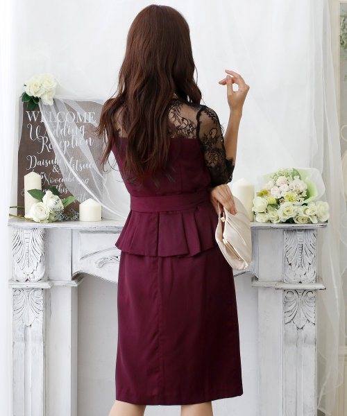 ペプラムレースデザインドレス 結婚式 お呼ばれワンピース パーティードレス プールヴー Pourvous Magaseek ペプラムレースデザインドレス 結婚式 お呼ばれワンピース パーティードレス プールヴー Pourvous Magaseek