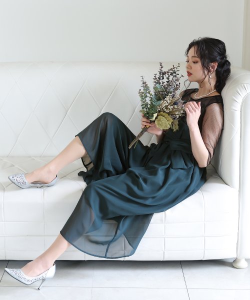 レースオールインワン パンツスーツ/結婚式ワンピース・同窓会・成人式・セレモニー大きいサイズ対応フォーマルパーティードレス 