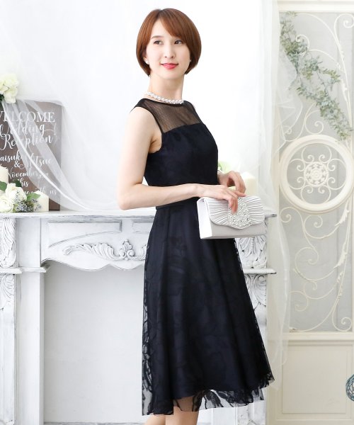 リボンスリーブビジューワンピース 結婚式ドレス お呼ばれパーティードレス プールヴー Pourvous Magaseek リボンスリーブビジューワンピース 結婚式ドレス お呼ばれパーティードレス プールヴー Pourvous Magaseek