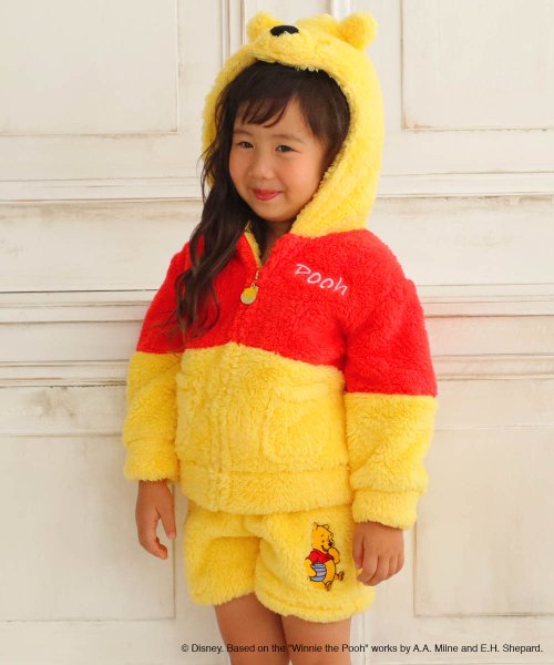 セール 子供用 Kids くまのプーさん 上下セット キャラクター セット 冬 もこもこ パーカー 長袖 プーさん 暖かい かわいい 90cm 110cm 130cm エメフィール Aimerfeel Magaseek