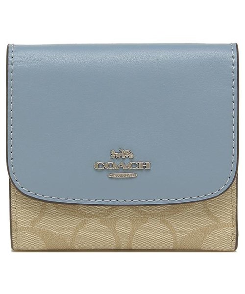 COACH(コーチ)/コーチ 折財布 アウトレット レディース COACH F87589 SVCA0 ライトカーキ ライトブルー/img02