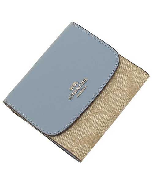 COACH(コーチ)/コーチ 折財布 アウトレット レディース COACH F87589 SVCA0 ライトカーキ ライトブルー/img05