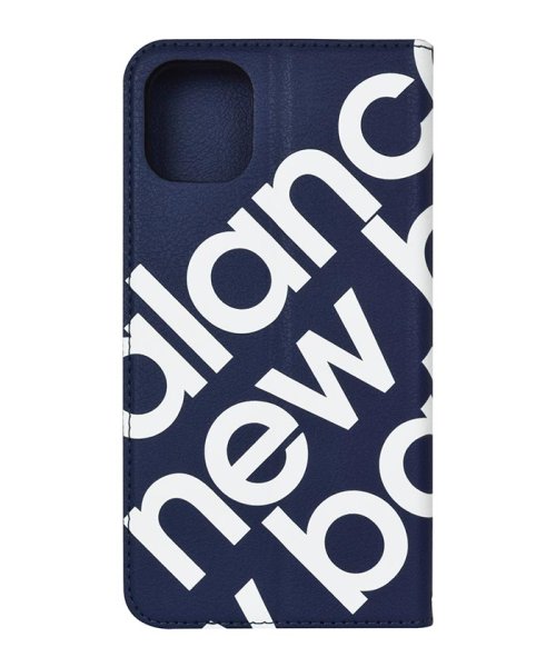 new balance(ニューバランス)/iphoneケース ニューバランス New Balance スリム 手帳ケース スタンプロゴ ネイビー iPhone11 iPhoneXR/img01