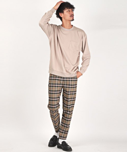 チェックアンクルパンツ チェックパンツ メンズ テーパードパンツ チェック柄 Bitter ビター系 ラグスタイル Luxstyle Magaseek