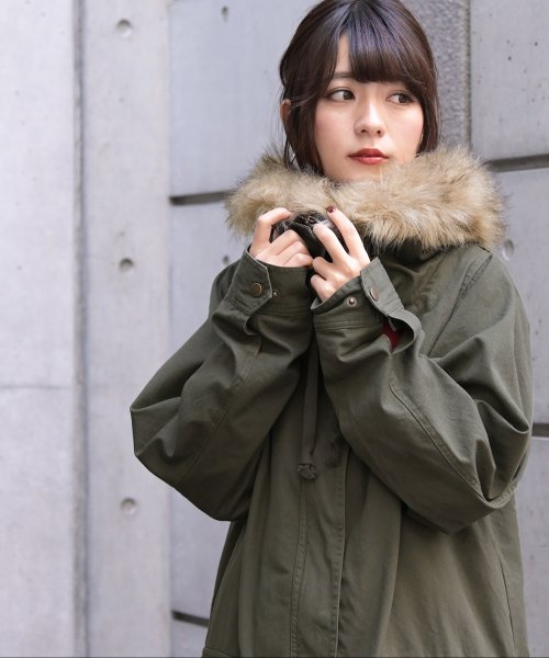 Somariフェイクファードルマンロングモッズコート 502688020