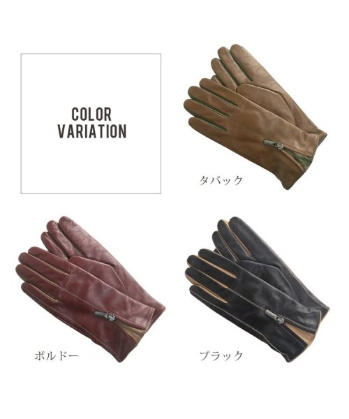 sankyoshokai(サンキョウショウカイ)/スマホ対応ラム革カシミヤ100％ライナー手袋ファスナーデザイン/img15