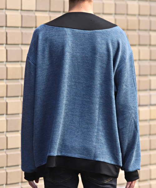Vネック切替ビッグニットソー ニット メンズ セーター Vネック ビッグシルエット ラグスタイル Luxstyle Magaseek Vネック切替ビッグニットソー ニット メンズ セーター Vネック ビッグシルエット ラグスタイル Luxstyle Magaseek