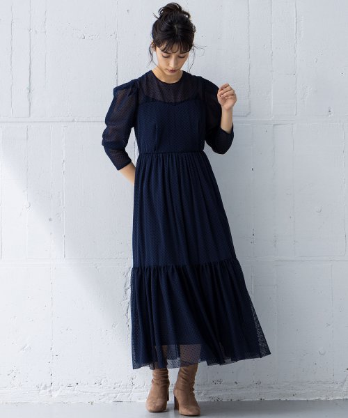 セール フロッキードットチュールワンピース ランバンオンブルー Lanvin En Bleu Magaseek