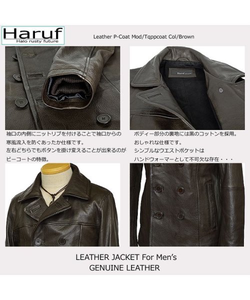 ピーコート レザーコート メンズ 本革 革ジャン レザージャケット ミリタリーコート pコート 本革コート ダブルライダースジャケット TQPPCOAT 
